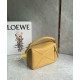 Loewe Puzzle Small Bag in Sahara Calfskin with Woven Handle