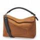 Loewe Puzzle Large Bag in Brown Suede Calfskin