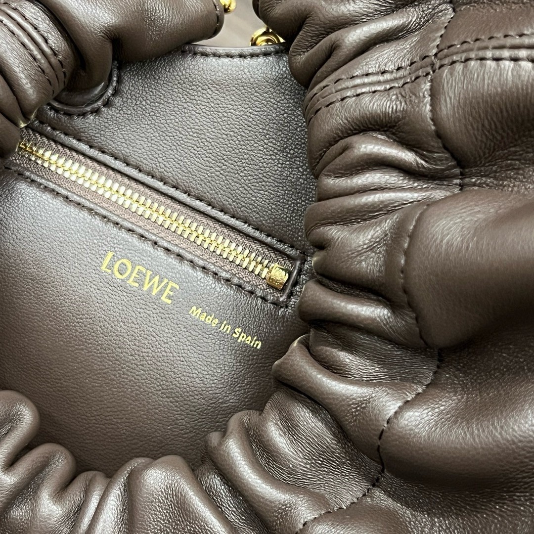 Loewe Small Squeeze Bag in Chocolate Nappa Lambskin