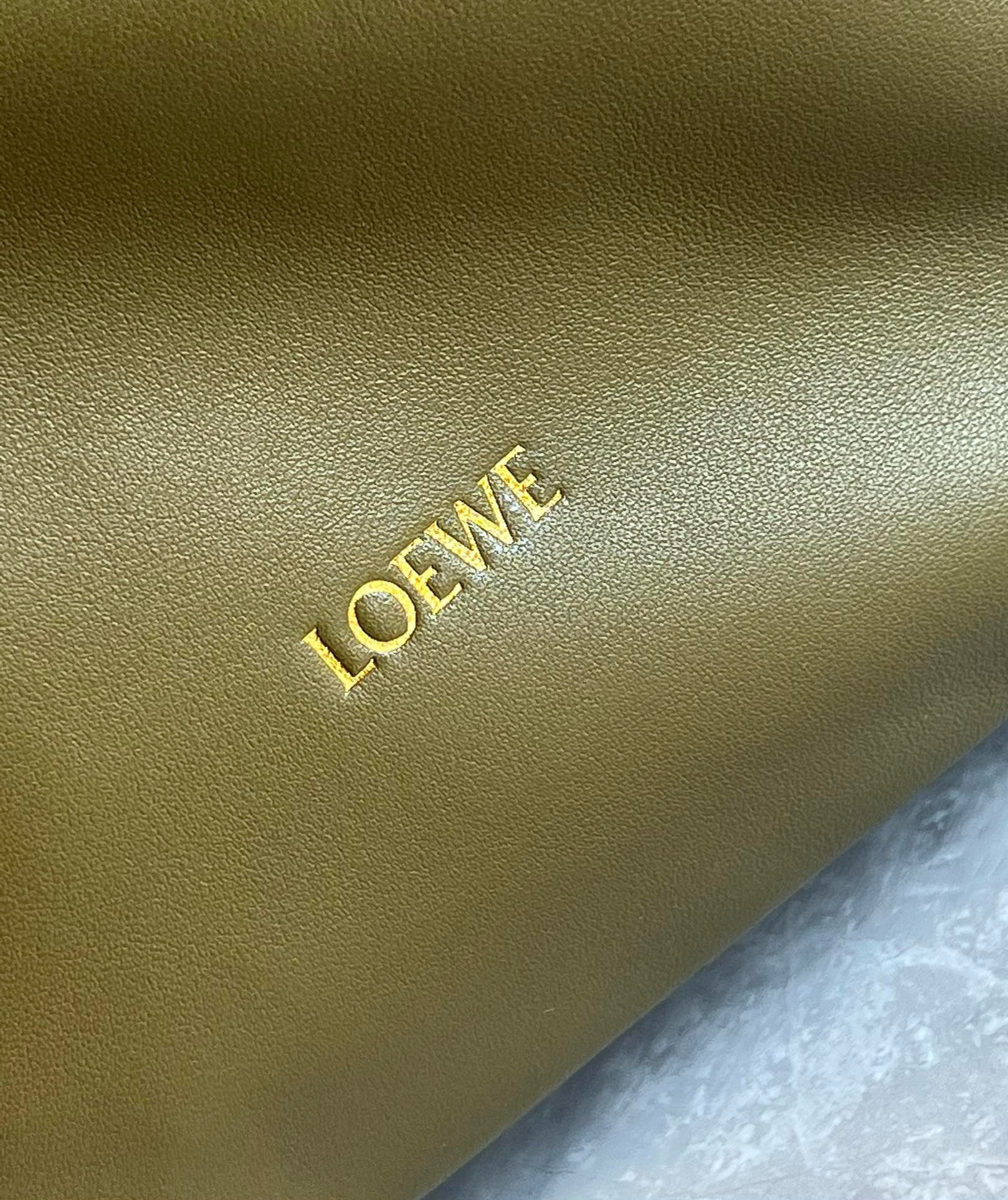 Loewe Medium Squeeze Bag in Olive Nappa Lambskin