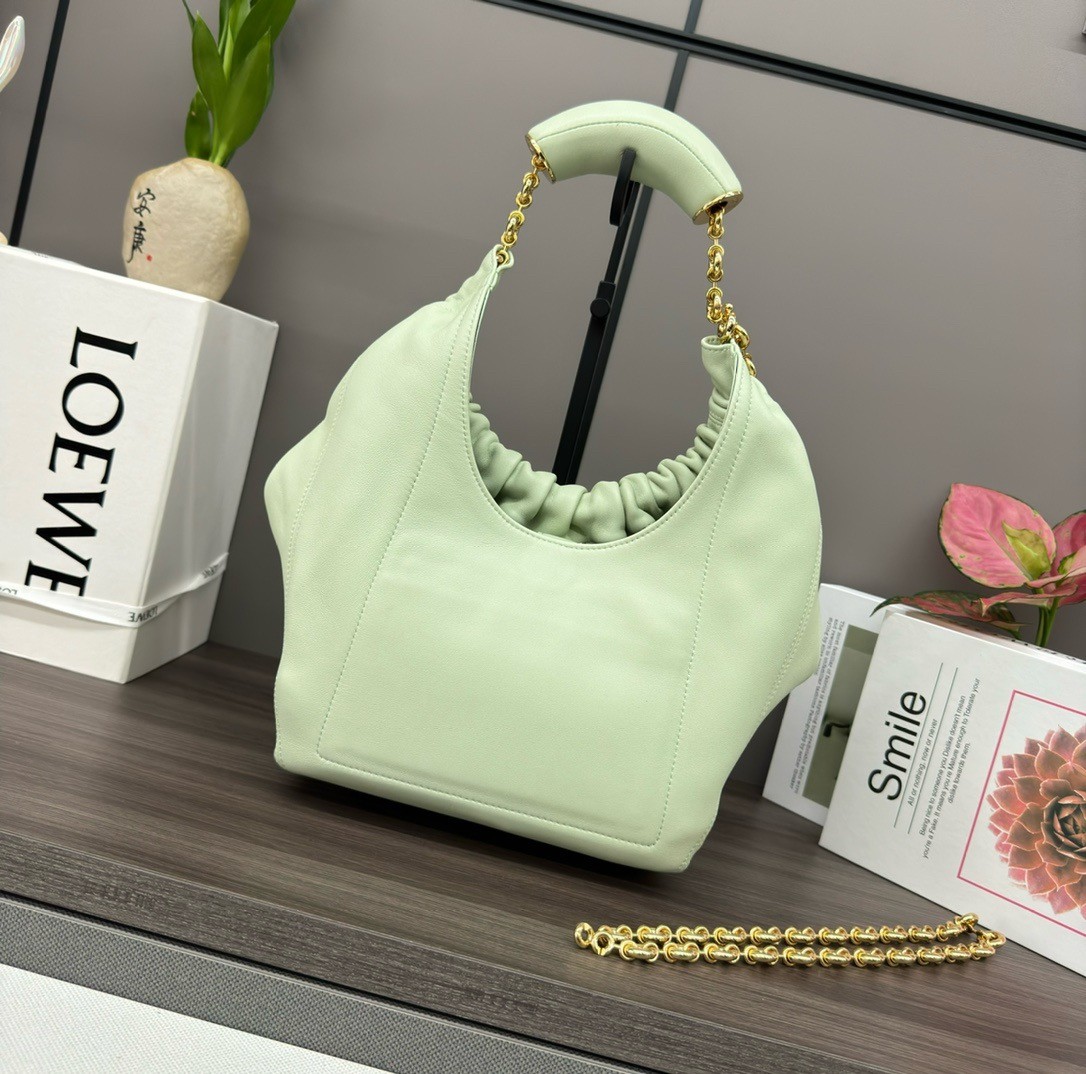 Loewe Small Squeeze Bag in Spring Jade Nappa Lambskin