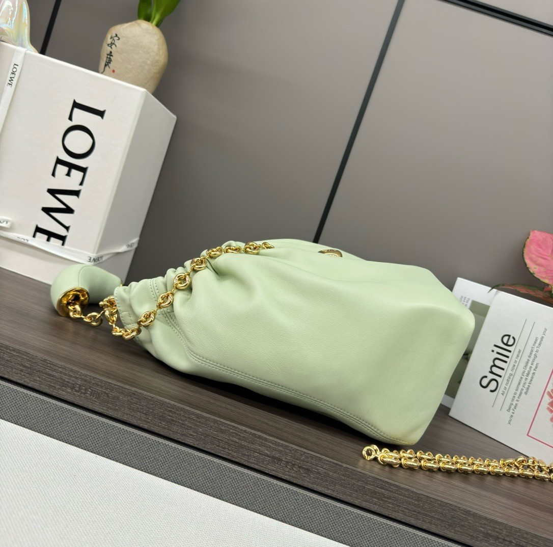 Loewe Small Squeeze Bag in Spring Jade Nappa Lambskin