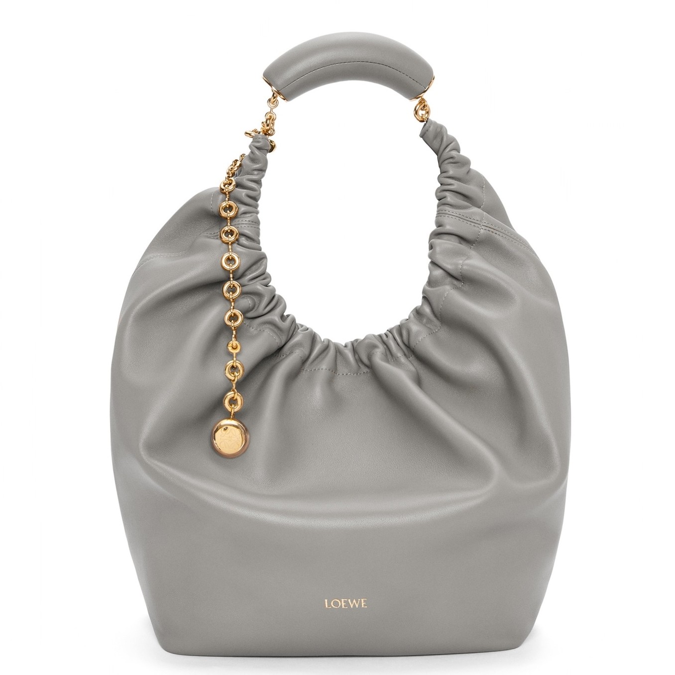 Loewe Medium Squeeze Bag in Grey Nappa Lambskin