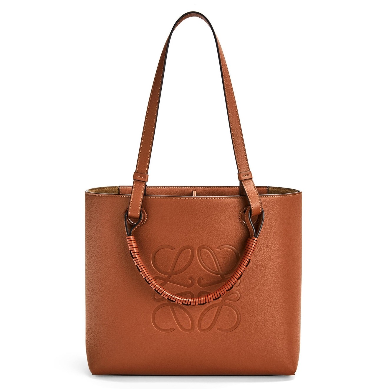 Loewe Small Anagram Tote In Brown Classic Calfskin