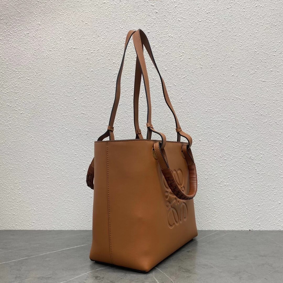 Loewe Small Anagram Tote In Brown Classic Calfskin