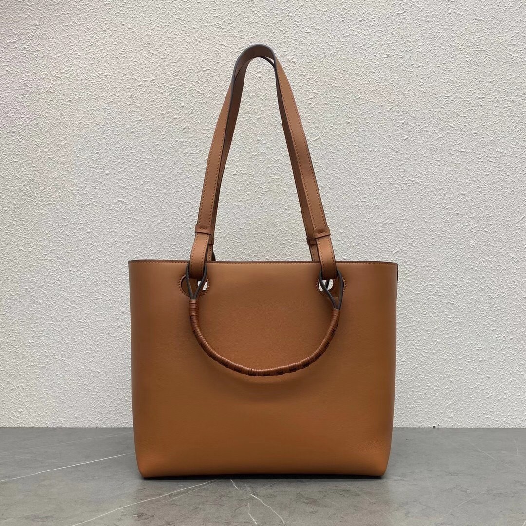 Loewe Small Anagram Tote In Brown Classic Calfskin