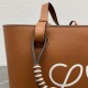 Loewe Small Anagram Tote In Brown Calfskin