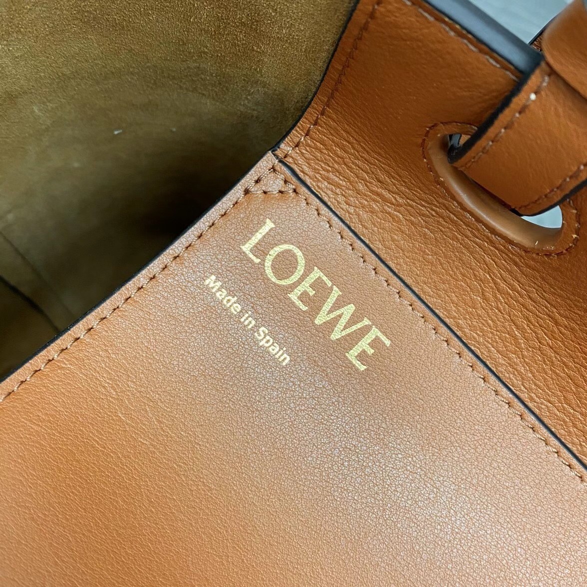 Loewe Small Anagram Tote In Brown Calfskin