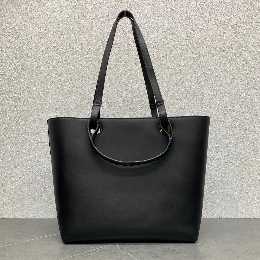 Loewe Small Anagram Tote In Black Classic Calfskin