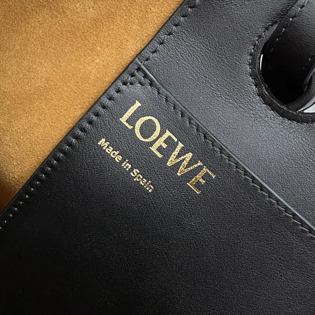 Loewe Small Anagram Tote In Black Classic Calfskin