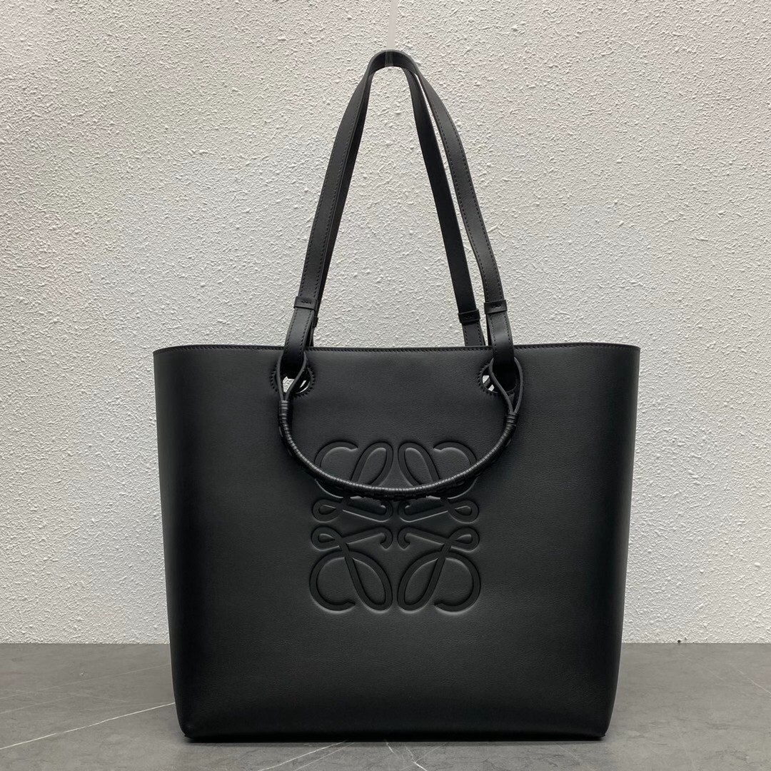 Loewe Small Anagram Tote In Black Classic Calfskin