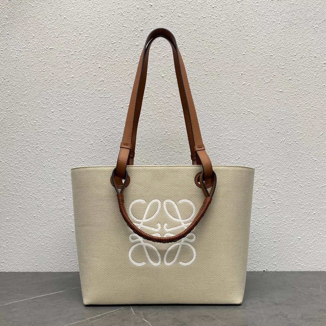 Loewe Small Anagram Tote In Jacquard and Calfskin