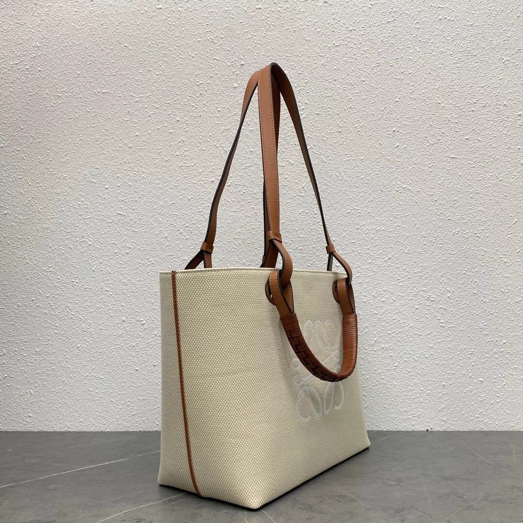 Loewe Small Anagram Tote In Jacquard and Calfskin