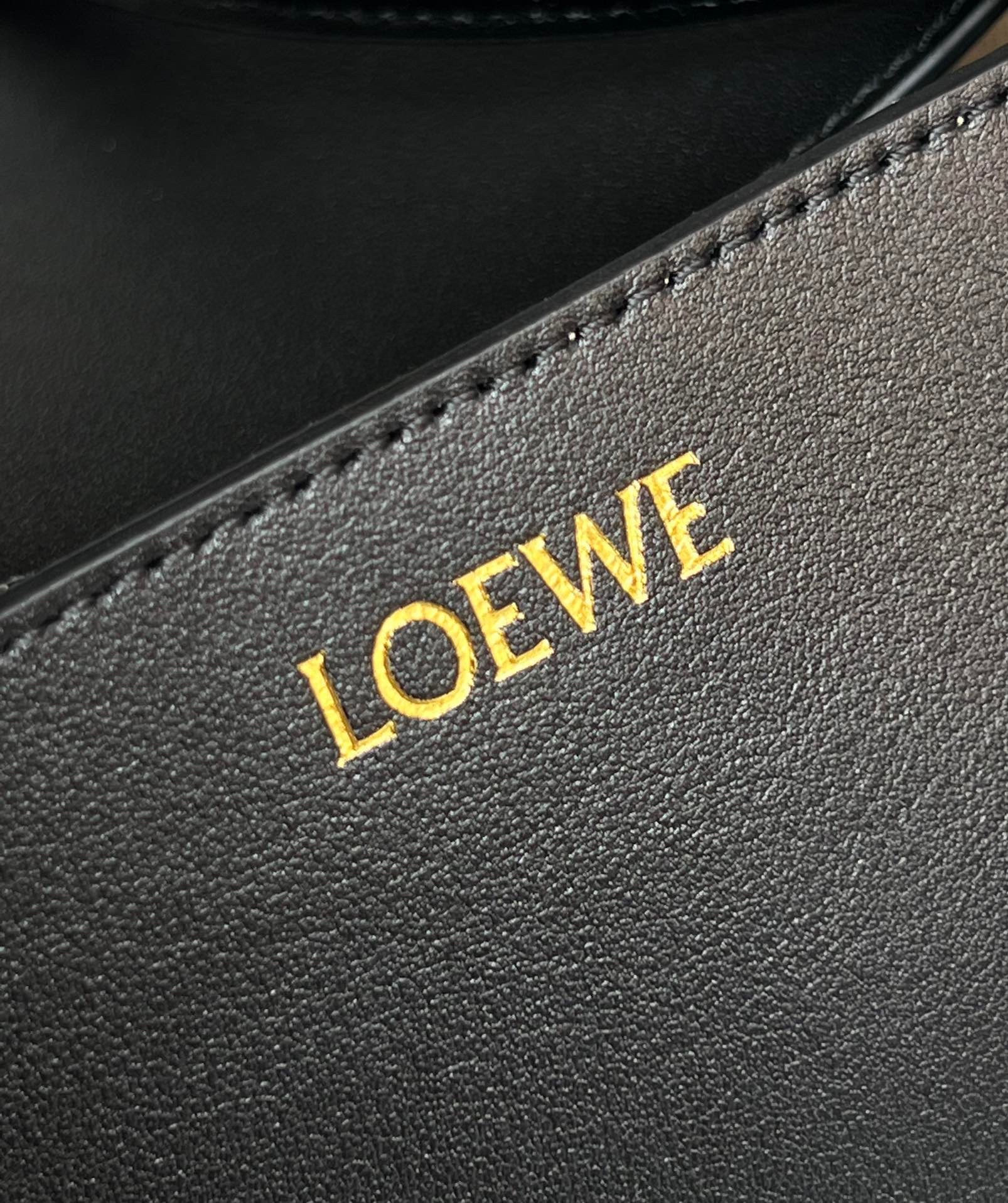 Loewe Medium Puzzle Fold Tote Bag in Black Calfskin