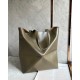 Loewe Large Puzzle Fold Tote Bag in Dark Green Calfskin