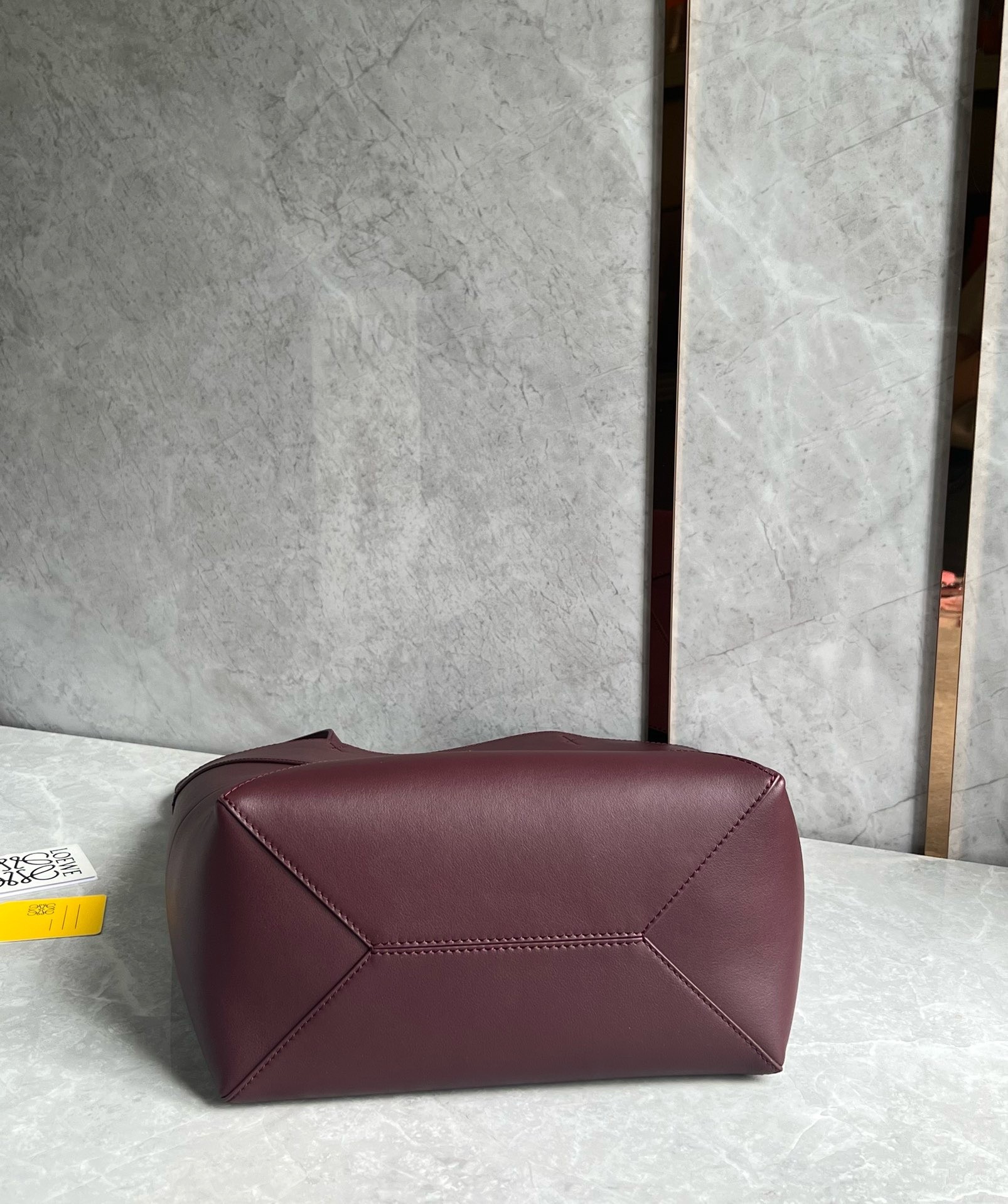 Loewe Medium Puzzle Fold Tote Bag in Bordeaux Calfskin