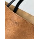 Loewe XL Puzzle Fold Tote Bag in Brown Suede Calfskin