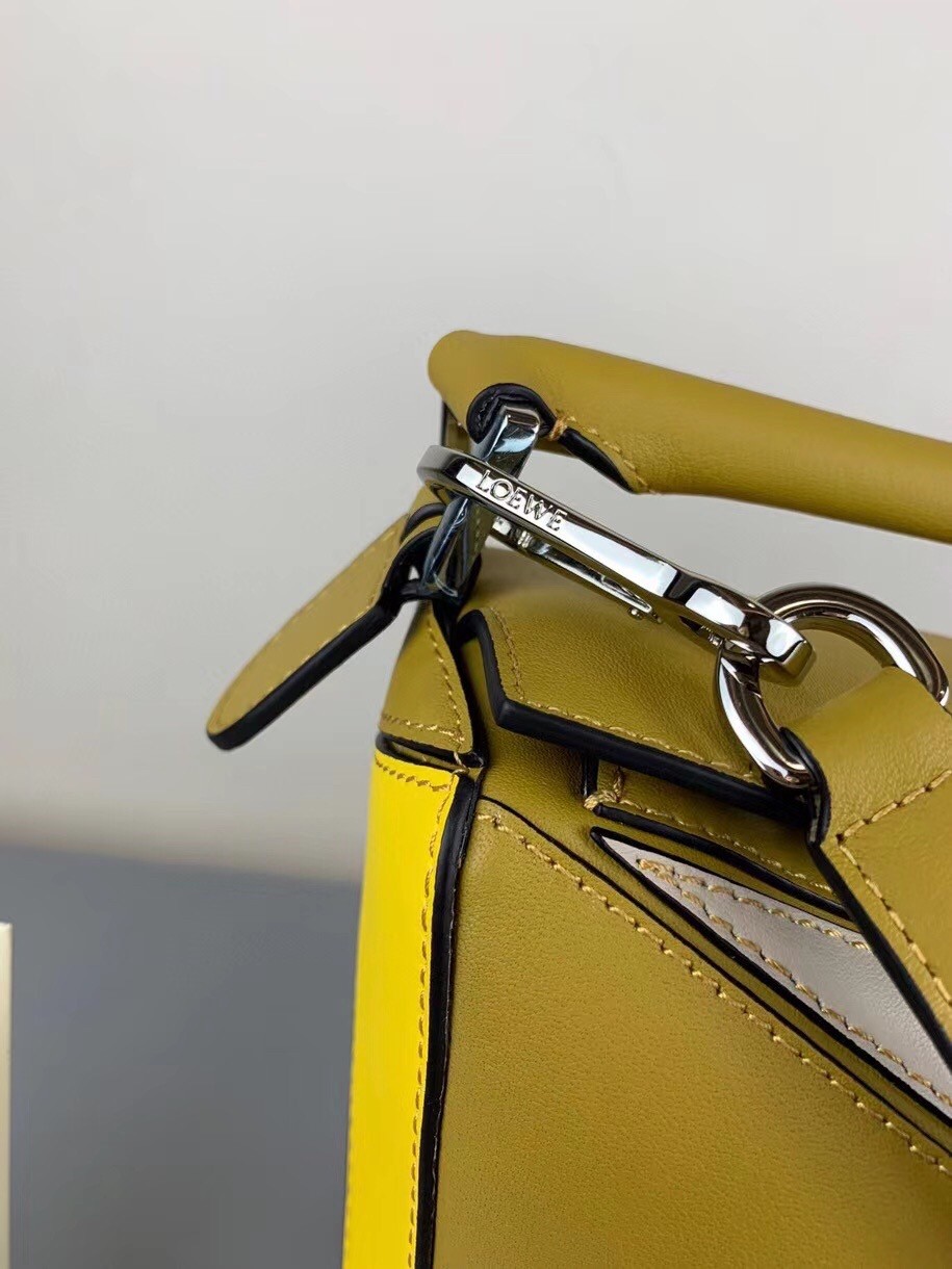 Loewe Small Puzzle Bag In Ochre/Yellow/Beige Calfskin