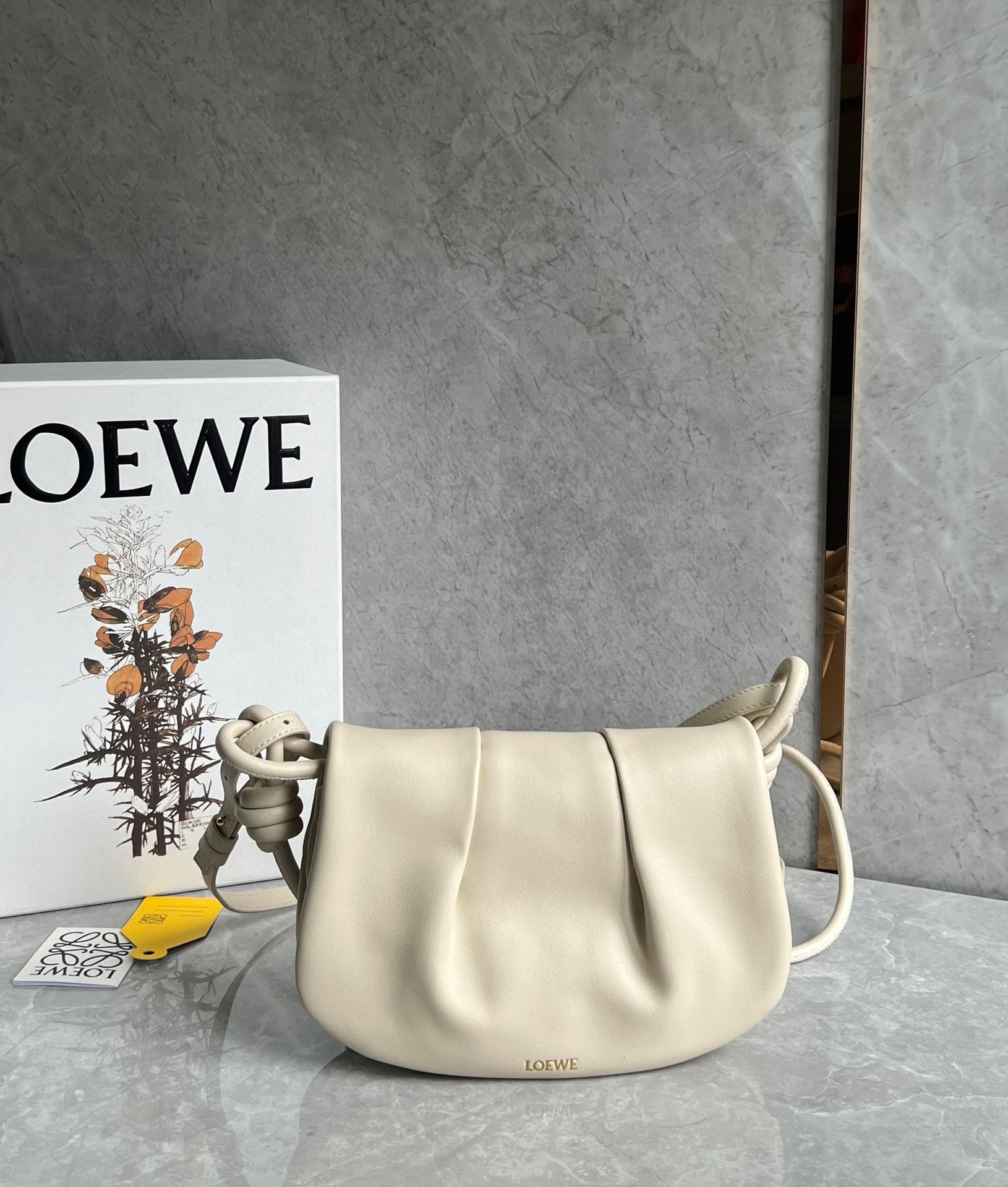 Loewe Paseo Satchel Bag in Angora Nappa Leather