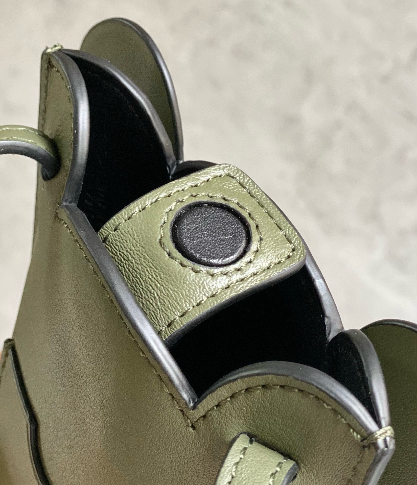 Loewe Elephant Pocket in Green Calfskin