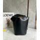 Loewe Medium Pebble Bucket Bag in Black Calfskin