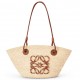 Loewe Small Anagram Basket Bag in Iraca Palm and Brown Calfskin