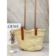 Loewe Medium Basket Bag in Raffia and Brown Calfskin