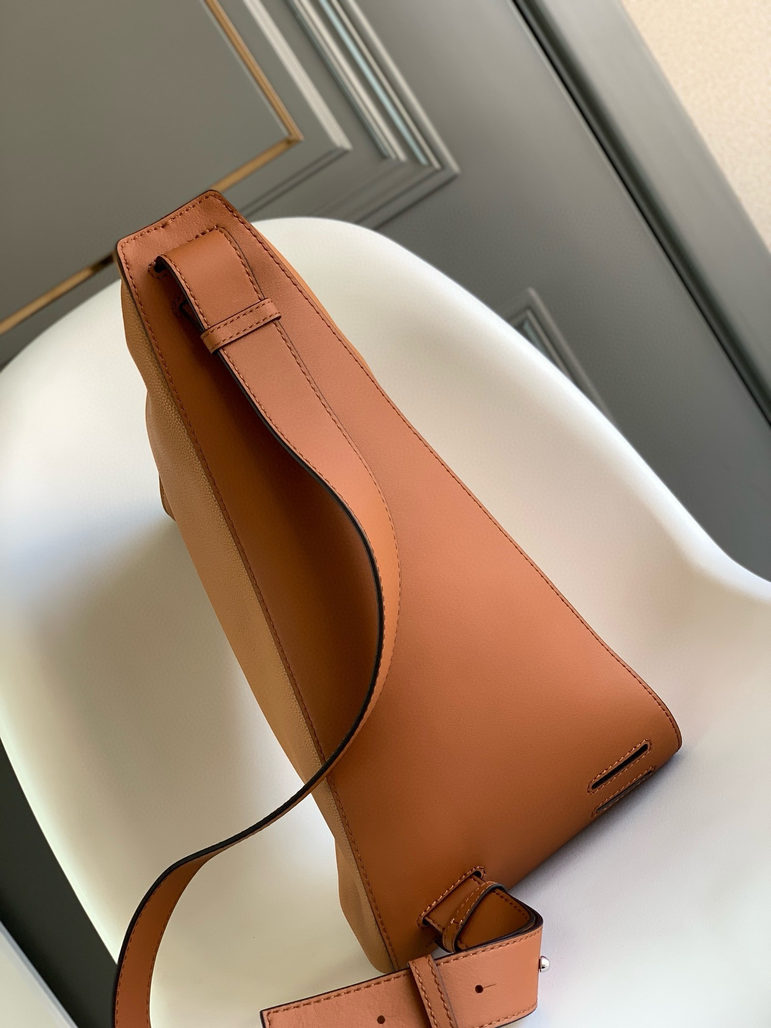 Loewe Anton Sling Bag in Brown Grained Calfskin