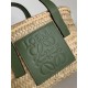 Loewe Small Basket Bag in Raffia and Rosemary Calfskin