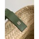 Loewe Small Basket Bag in Raffia and Rosemary Calfskin