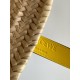 Loewe Small Basket Bag in Raffia and Yellow Calfskin