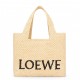 Loewe Small LOEWE Font Tote in Natural Raffia