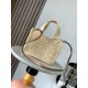 Loewe Small LOEWE Font Tote in Natural Raffia