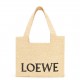 Loewe Small LOEWE Font Tote in Natural Raffia