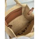 Loewe Small LOEWE Font Tote in Natural Raffia