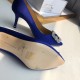 Manolo Blahnik Blue Satin Hangisi 70mm Pumps