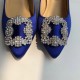 Manolo Blahnik Blue Satin Hangisi 70mm Pumps