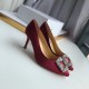 Manolo Blahnik Bordeaux Satin Hangisi 70mm Pumps