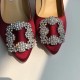 Manolo Blahnik Bordeaux Satin Hangisi 70mm Pumps