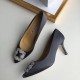 Manolo Blahnik Dark Grey Satin Hangisi 70mm Pumps