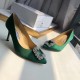 Manolo Blahnik Green Satin Hangisi 70mm Pumps