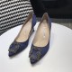 Manolo Blahnik Navy Blue Satin Hangisi 70mm Pumps