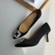 Manolo Blahnik Black Satin Hangisi 70mm Pumps