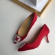 Manolo Blahnik Red Satin Hangisi 70mm Pumps