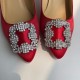 Manolo Blahnik Red Satin Hangisi 70mm Pumps