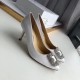 Manolo Blahnik White Satin Hangisi 70mm Pumps