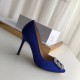 Manolo Blahnik Blue Satin Hangisi 105mm Pumps