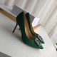 Manolo Blahnik Green Satin Hangisi 105mm Pumps