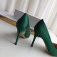 Manolo Blahnik Green Satin Hangisi 105mm Pumps