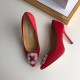 Manolo Blahnik Red Satin Hangisi 105mm Pumps